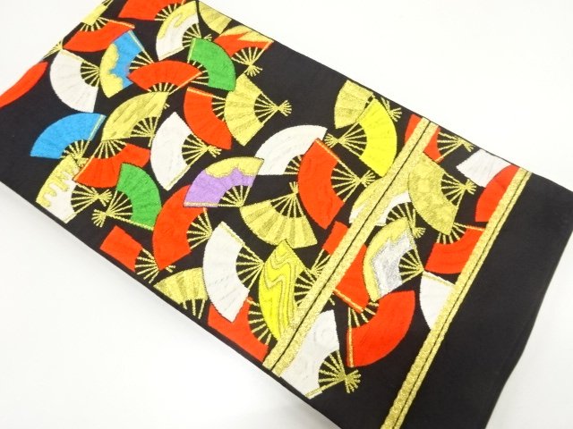 JAPANESE KIMONO / ANTIQUE KIMONO FOR KIDS / WOVEN FOLDING FAN PATTERN